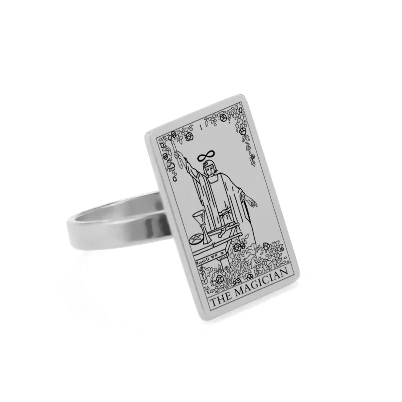 Dawapara Gold-Tone Tarot Card Stainless Steel Vintage Ring for Women - Major Arcana Inspired Jewelry