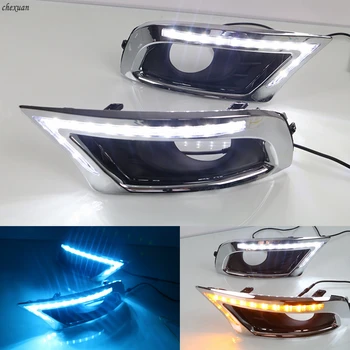 

CSCSNL 1 set For Toyota camry 2009-2011 DRL Daytime Running Lights 12V Led fog lamp cover with Turnning Yellow Signal and blue