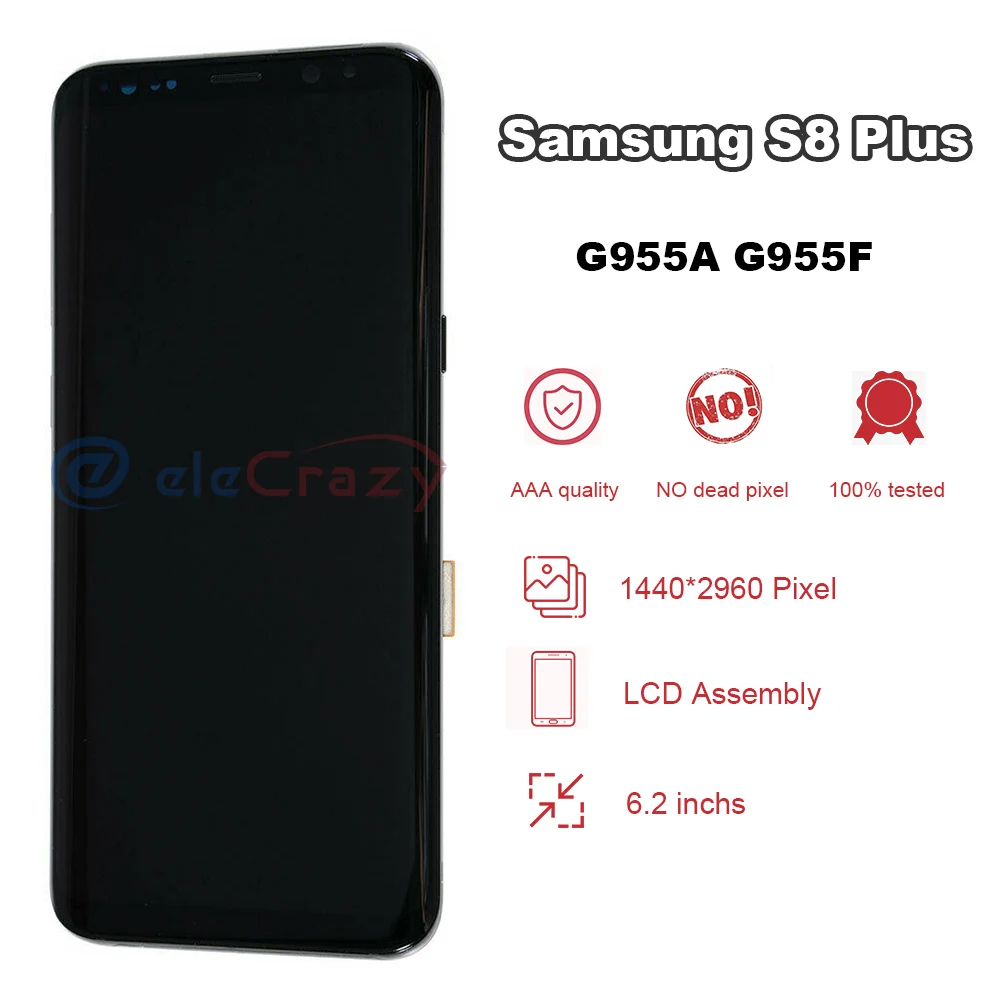 US $110.73 Original AMOLED for Samsung Galaxy S8 Plus G955F LCD Display with Touch Digitizer and Frame Assembly Replacement 100 Test