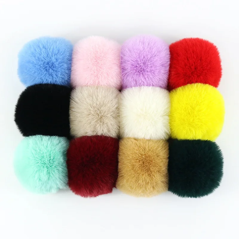 Big Pom Pom 8cm Fake Faux Fur Pompones Soft Fluffy Balls Solid Color Pompom For Women Handbag Phone Pendant Pompony Dekoracyjne