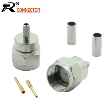 

10pcs/lot F Male Plug Soldering Wire Connector F Type Male Plug for RG316 RG178 Cable CCTV TV Antenna Video