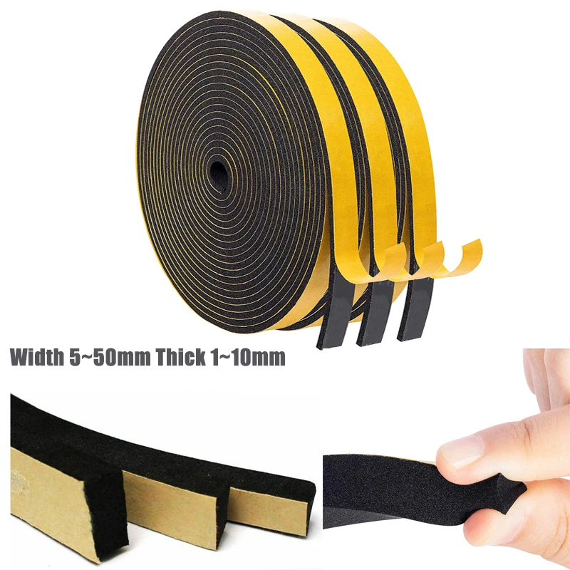 Durable Black EVA Foam Adhesive Seal Strip - Anti-Collision and Soundproofing