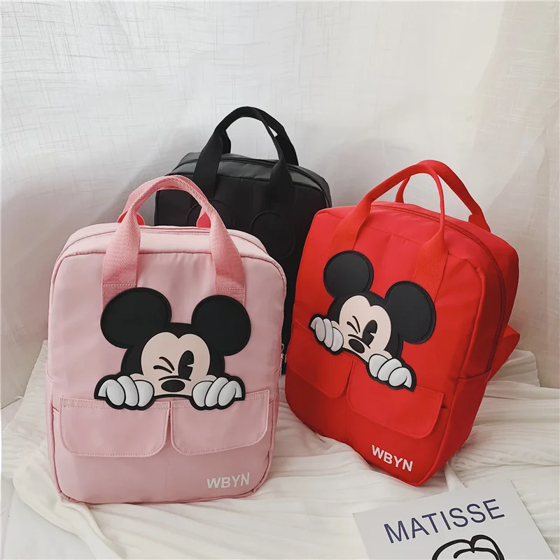 

Disney Mickey Pattern Children's Backpack Cute Cartoon Print Mini Travel Bags School Bag Boys and Girls Kindergarten Handbag