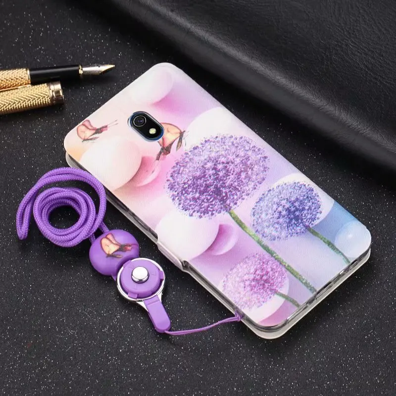 Для Xiao mi Red mi Note 7 6 5 Pro 8A милый раскрашенный флип-кошелек с подставкой кожаный чехол Pocophone F1 mi 9 8 mi A2 Lite 6X Чехол-книжка