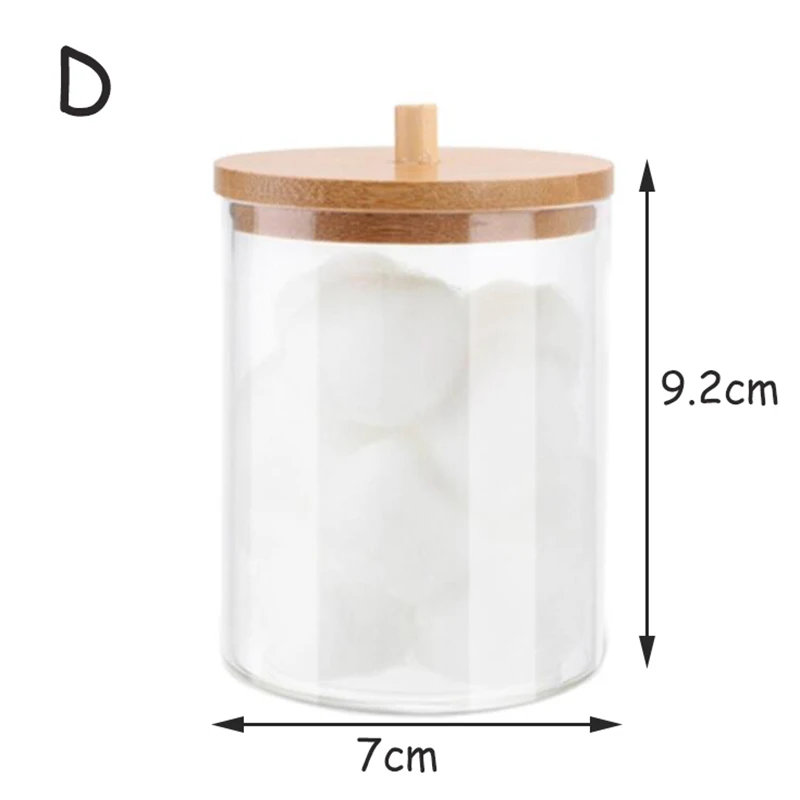 Cotton Swab Ball Storage Box With Lid Large Capacity Bathroom Acrylic  Transparent Container Jar Dispenser