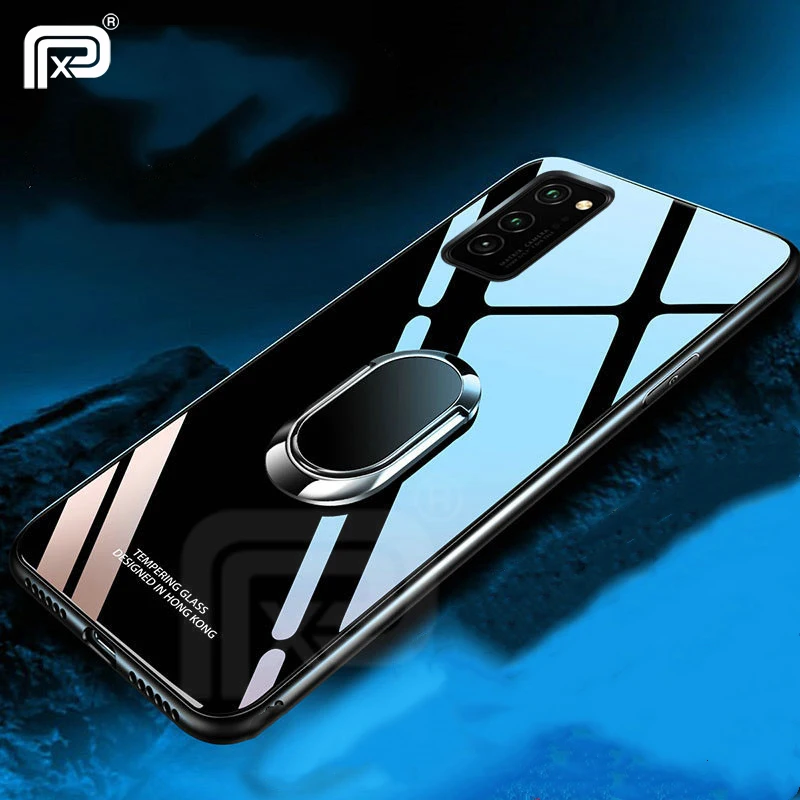 

For Samsung Galaxy A31 Case Tempered Glass With Ring Holder Hard Phone Cover For Samsung Galaxy A 31 Case