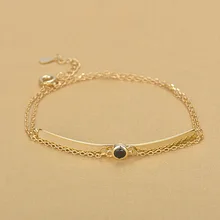 Золотой шарм двойной ювелирный браслет из цепочек прекрасный модный браслет