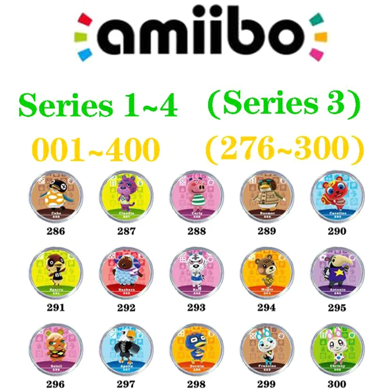 

Animal Crossing Card Amiibo Card Work for NS 3DS Games Series 3 (276 to 300)