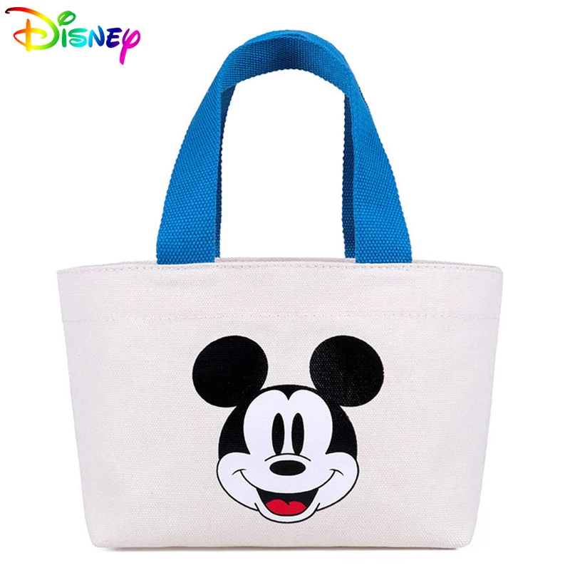 Disney Women Canvas Mickey Mouse Shoulder Bags For Girls Fashion Cartoon Small Square Handbags Female Convenient Packages Gifts