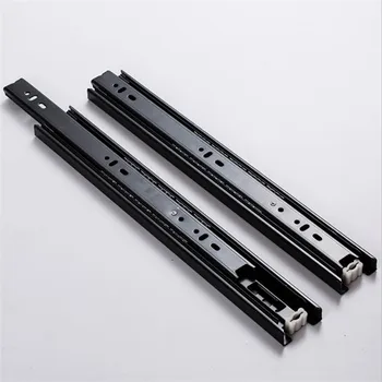 

3 Section Sliding Rails For Drawers Full Extension Side Mount Runner Damping Buffer Cabinet Rails With 10 Screw (1 pair)