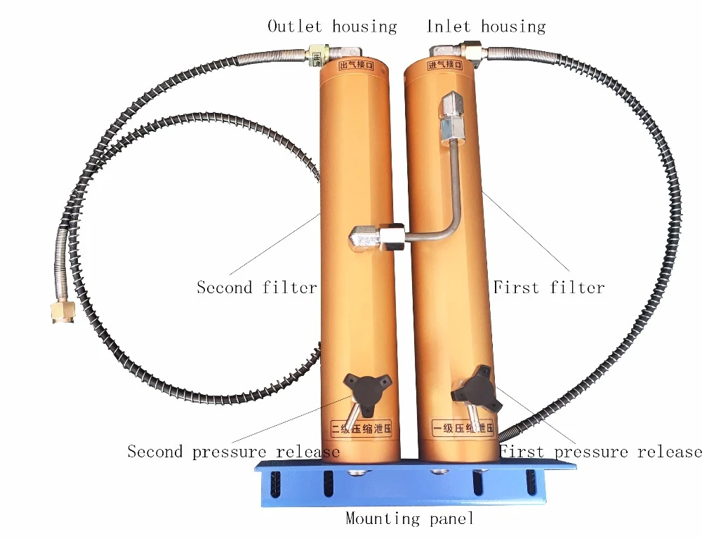 Воздушный фильтр 30 мпа, внешний водомасляный сепаратор, двойное ведро фильтрации для дайвинга, воздушный компрессор высокого давления, воздушный насос