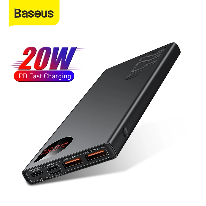 Baseus Power Bank 10000 мАч с 20 Вт Быстрая зарядка PD батарея Портативное зарядное устройство повербанк для iPhone 12Pro Xiaomi Huawei|Внешние аккумуляторы| | АлиЭкспресс - ТОП-товары этого лета