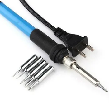 

60W 220V 110V Electric Soldering Iron Set Tool Kit Solder Wire Tips Stand S7 #5