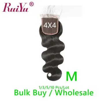 

Bulk Buy Wholesale Brazilian Body Wave Lace Closure 2# 4# Natural Color 1B# Remy Human Hair Closure 1/3/5/10 Pcs/Lot RUIYU Hair