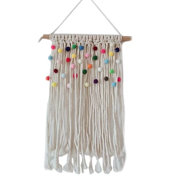 

Colorful Macrame Tapestry Holiday Wall Nursery Decor Kids Room Hanging Decoration Bohemian Tapestries Backdrop Handmde Wall Art