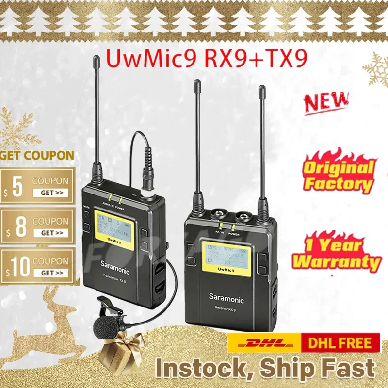 Saramonic UwMic9 UHF Lavalier Microphone 1 drag / 2 Video MIC Wireless for Canon Nikon Sony DSLR Camera | Электроника