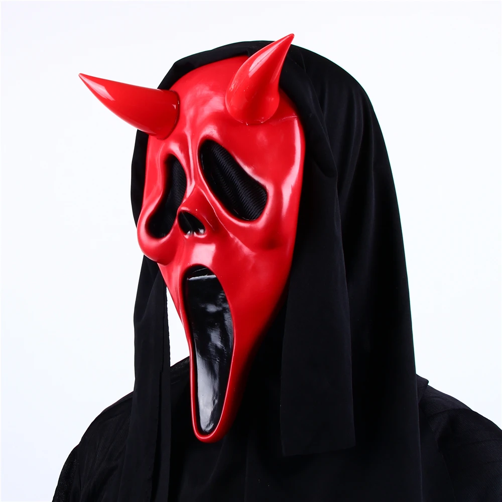 Hand Made Ghost Face Scream Movie Horror Mask Halloween Killer Cosplay Adult Costume Accessories Props