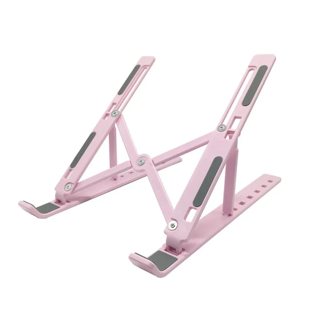 Portable Laptop Stand  Adjustable Laptop Holder Tablet Bracket Foldable Macbook Support Notebook Base For PC Computer pink