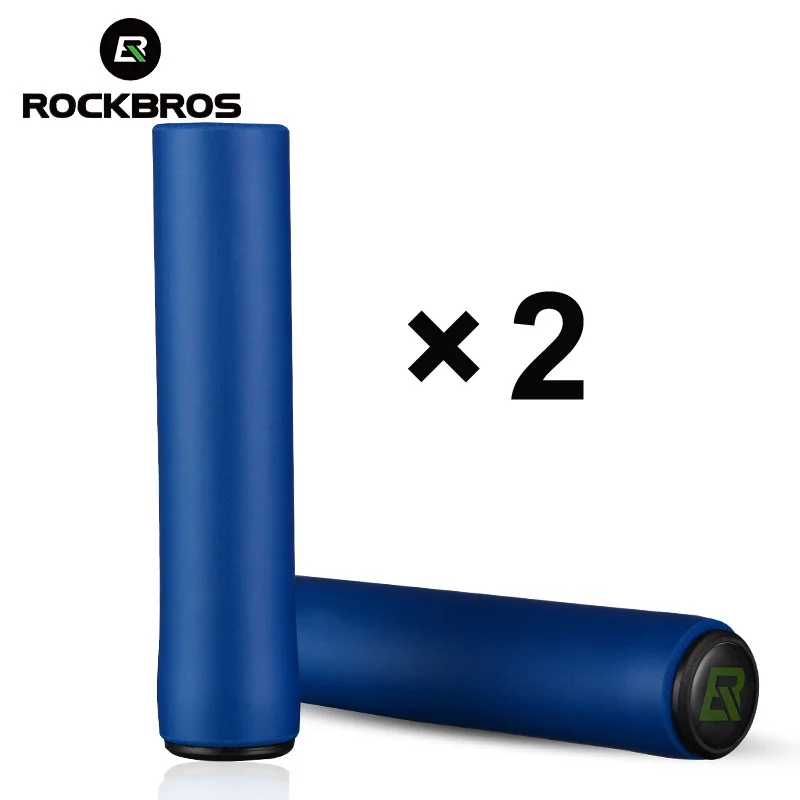 Blue x 2 Сверхлегкий Руль велосипеда ручки пены силиконовые противоскользящие амортизирующие кулаки MTB дорожный велосипед ручки для велосипеда ручки велосипеда части велосипеда - Цвет: Blue x 2