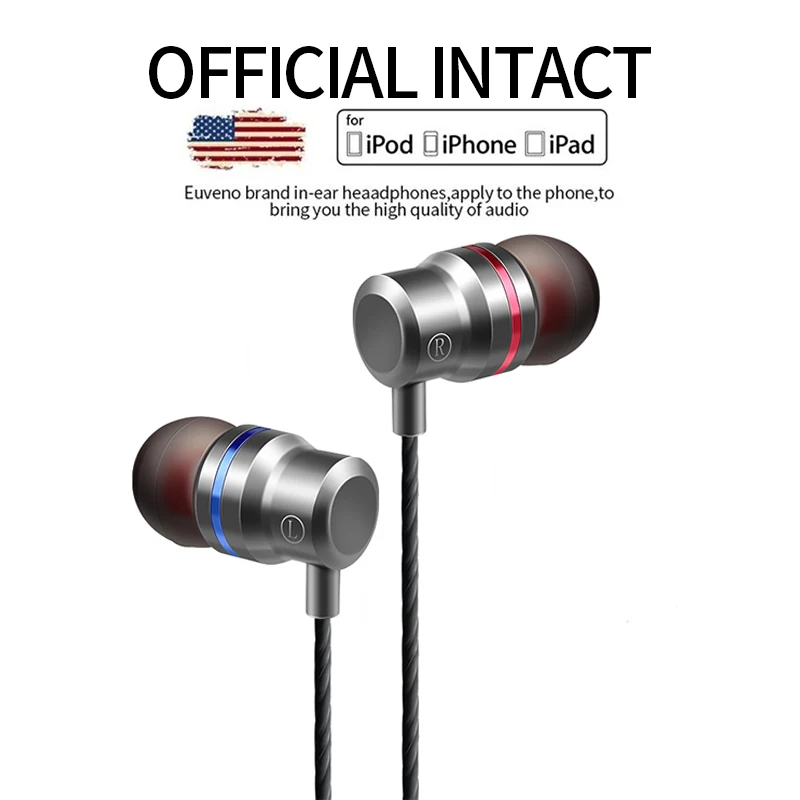 Wired Earphone for Bass Stereo Sports Gaming Player Running with Mic Waterproof Headphones Noise Canceling Earphones for Xiaomi