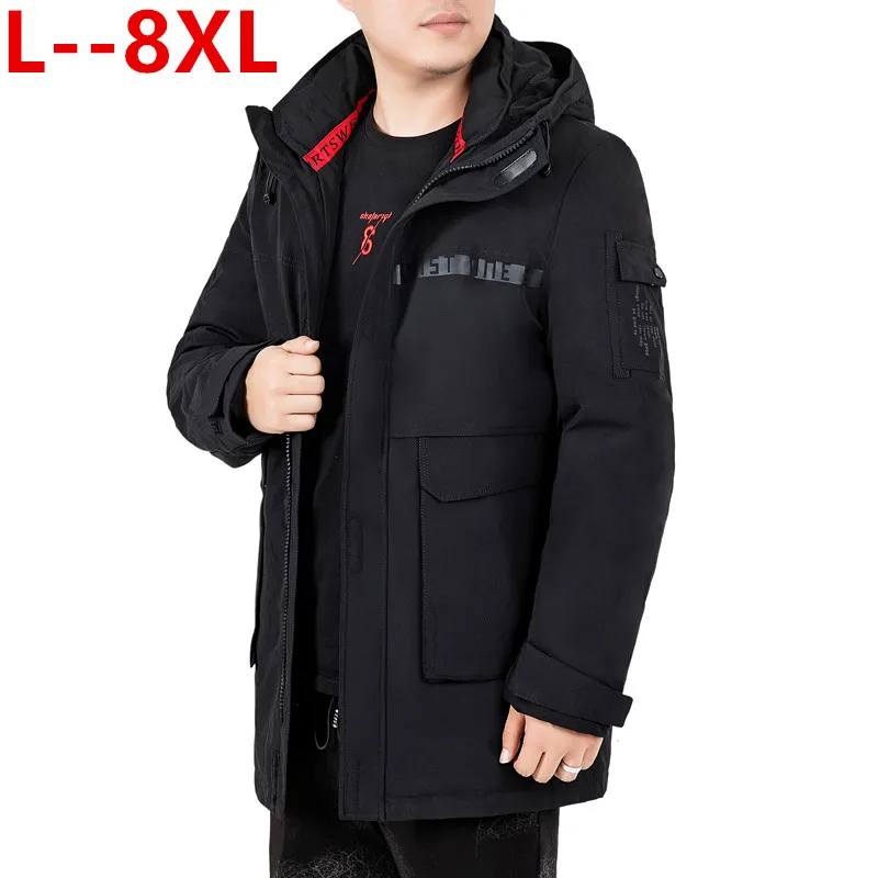 

Plus size 10XL 8XL 6XL long parkas winter jacket men warm Windproof Casual Outerwear Padded Cotton Coat Big Pockets Parkas Men