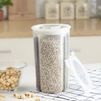 

Sealed Storage Box Crisper Grains Food Storage Tank Household Kitchen Food Containers for Dry Cereals Measure Cups Kitchen Tool