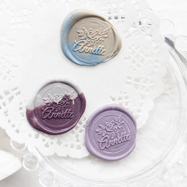  moodtape personality stamp wood wax seal for DIY Gift / Invitation album Decorative stamp Leaf rose - 4000345988868