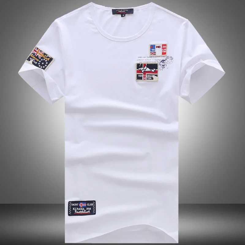 

Summer New Fashion O-Neck Stripe Mercerizing Modal Cotton Men T-Shirt Short Sleeve Casual Male Shark Brand Slim Bottoming Shirt