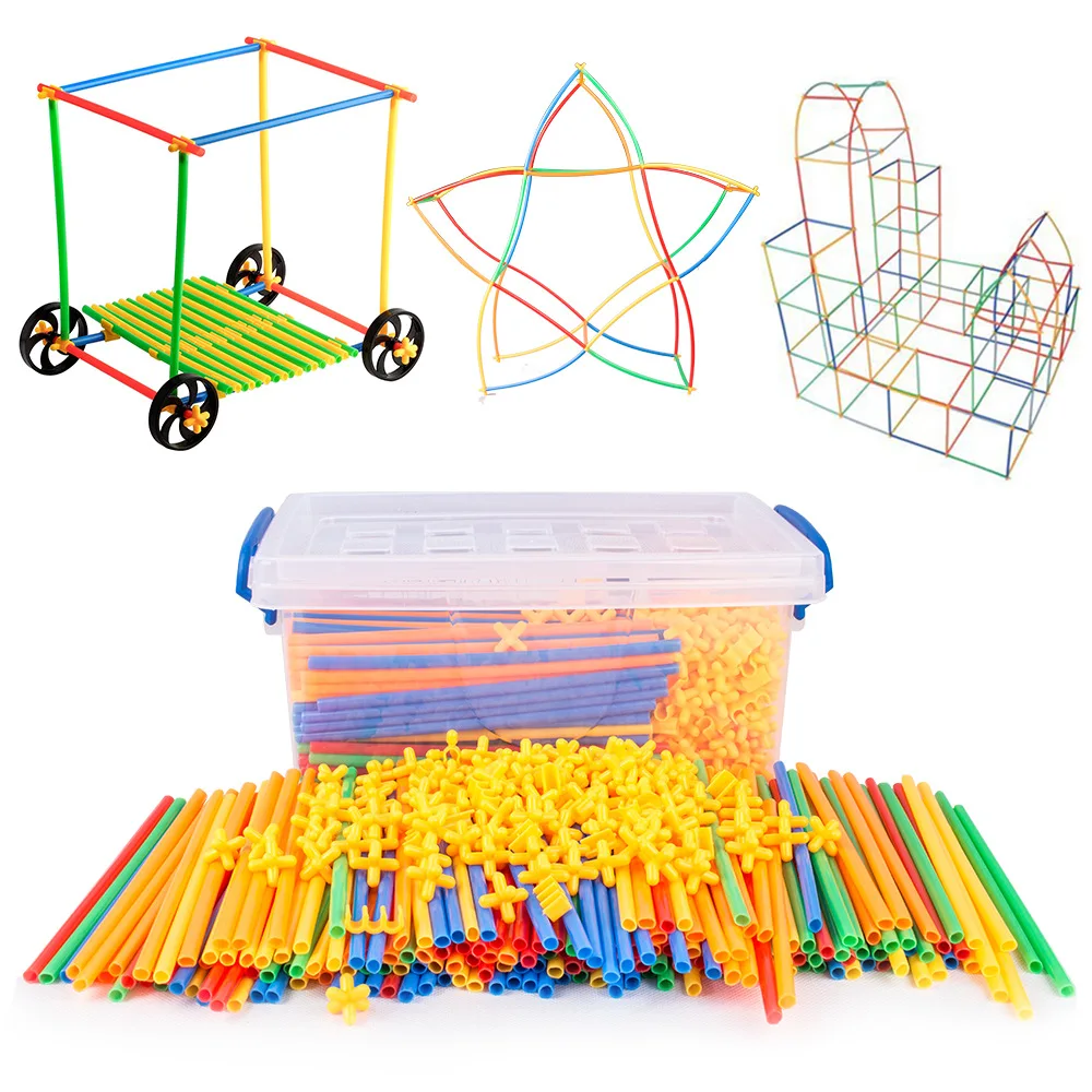 

4D Space Straw Joint Assembly Inserted Building Blocks Children Kindergarten to Build Creative Puzzle Toy Direct Selling
