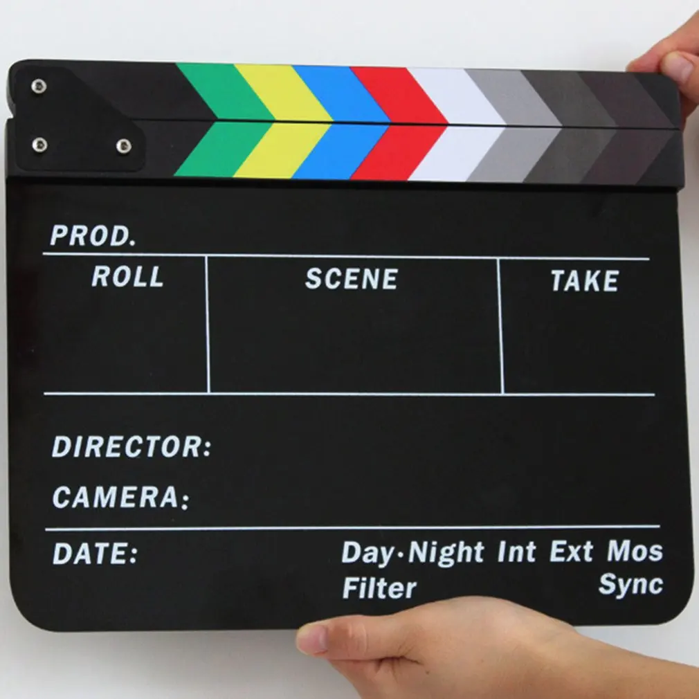 Director Video Scene Clapperboard Clapper Board Erase Director TV Movie Film Action Slate Clap Handmade Cut Prop