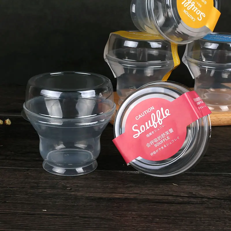 

50pcs High quality baking package transparent pudding jelly yogurt dessert cup small creative transparent plastic cups with lid