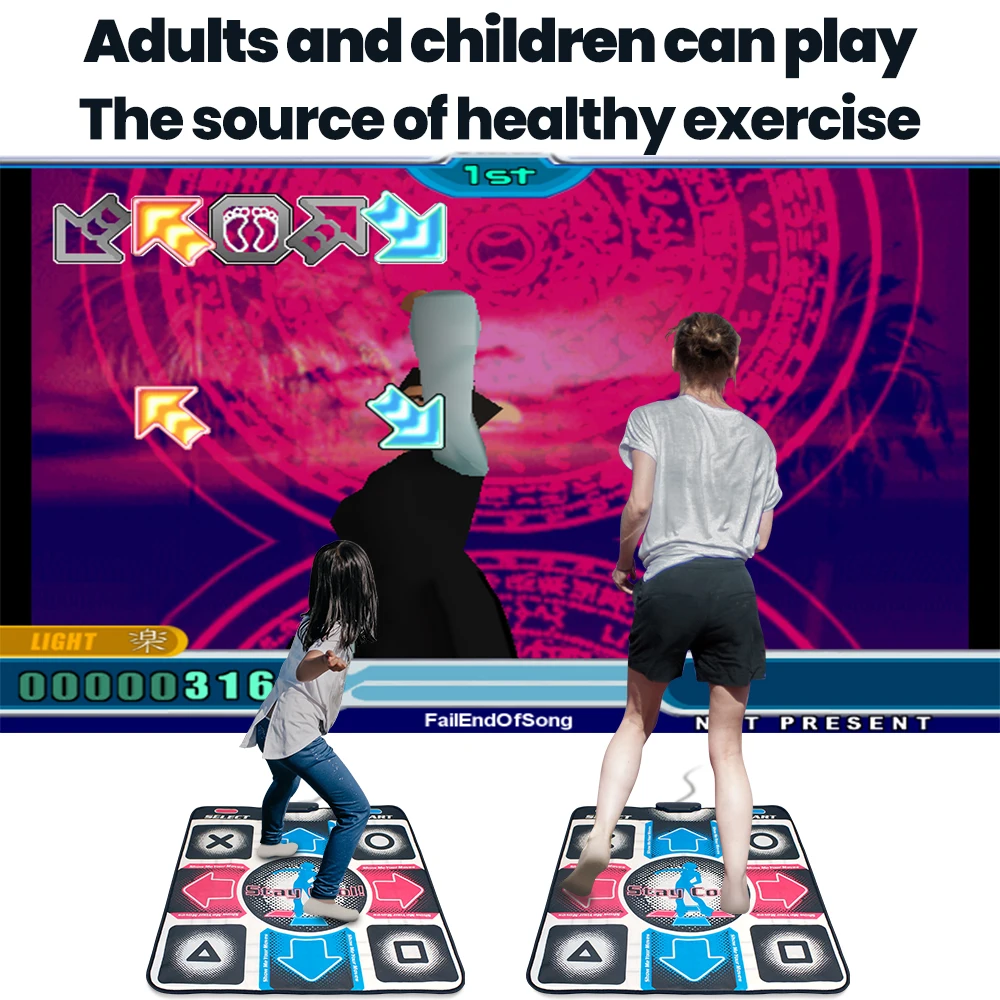 USB Non-Slip Dance Mat Dancing Pad Step Foot Blanket for PC Laptop Video Game Family Sports Motion Sensing Game
