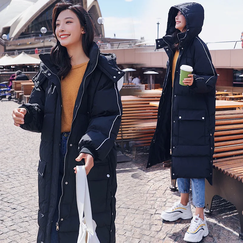 

Dongdaemun 2018 Winter New Style Korean-style Loose-Fit BF over-the-Knee Mid-length Thick INS Cotton Coat Student