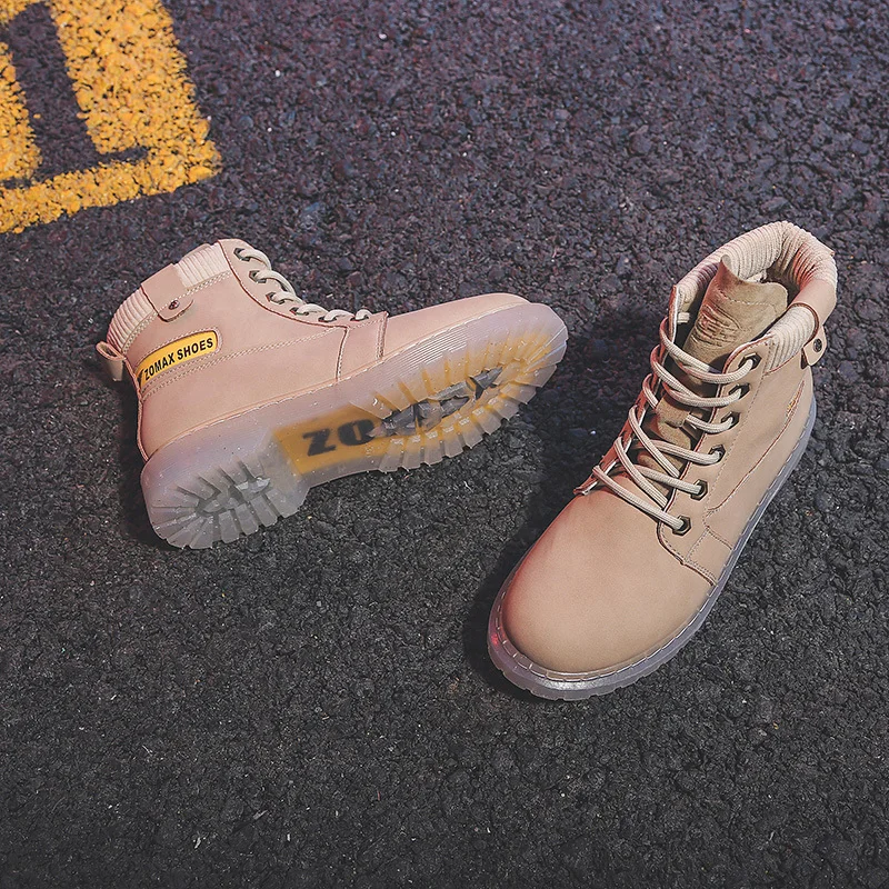 2019 Winter Boots Women Plus Plush Keep Warm Snow Boots Transparent Oxford Sole Martin Boots Couple Shoes Large size work shoes 2019 Winter Boots Women Plus Plush Keep Warm Snow Boots Transparent Oxford Sole Martin Boots Couple Shoes Large size work shoes