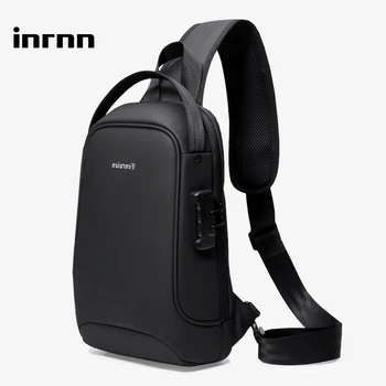 

inrnn Anti-theft Men Chest Bag Multifunction Waterproof Crossbody Bag for Man Short Trip USB Charging Male Sling Messenger Bags
