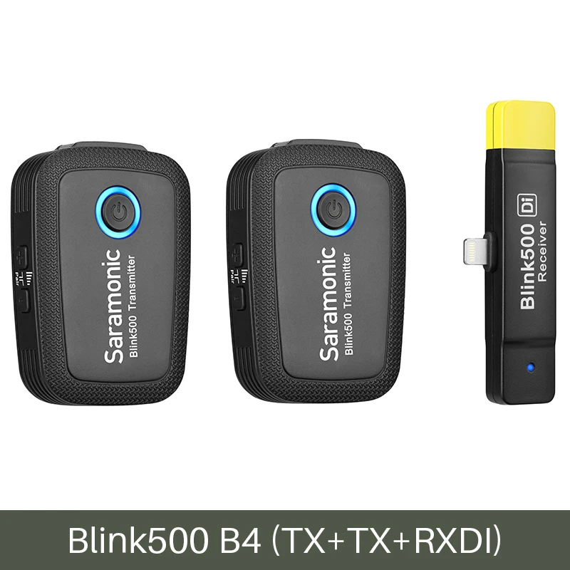 Saramonic Blink 500 Студийный конденсаторный микрофон 2,4 ГГц Двухканальный беспроводной петличный микрофон для DSLR, беззеркальных, iPhone - Цвет: B4-Lightning