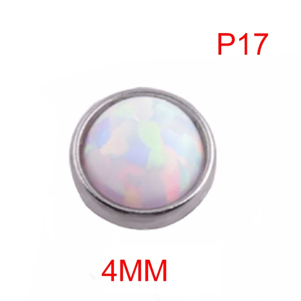P17 4mm Новинка, 1 шт., Пирсинг из нержавеющей стали, опал, якорь для вшивания в кожу, плоская голова, ювелирные изделия MV66 - Окраска металла: P17 4mm