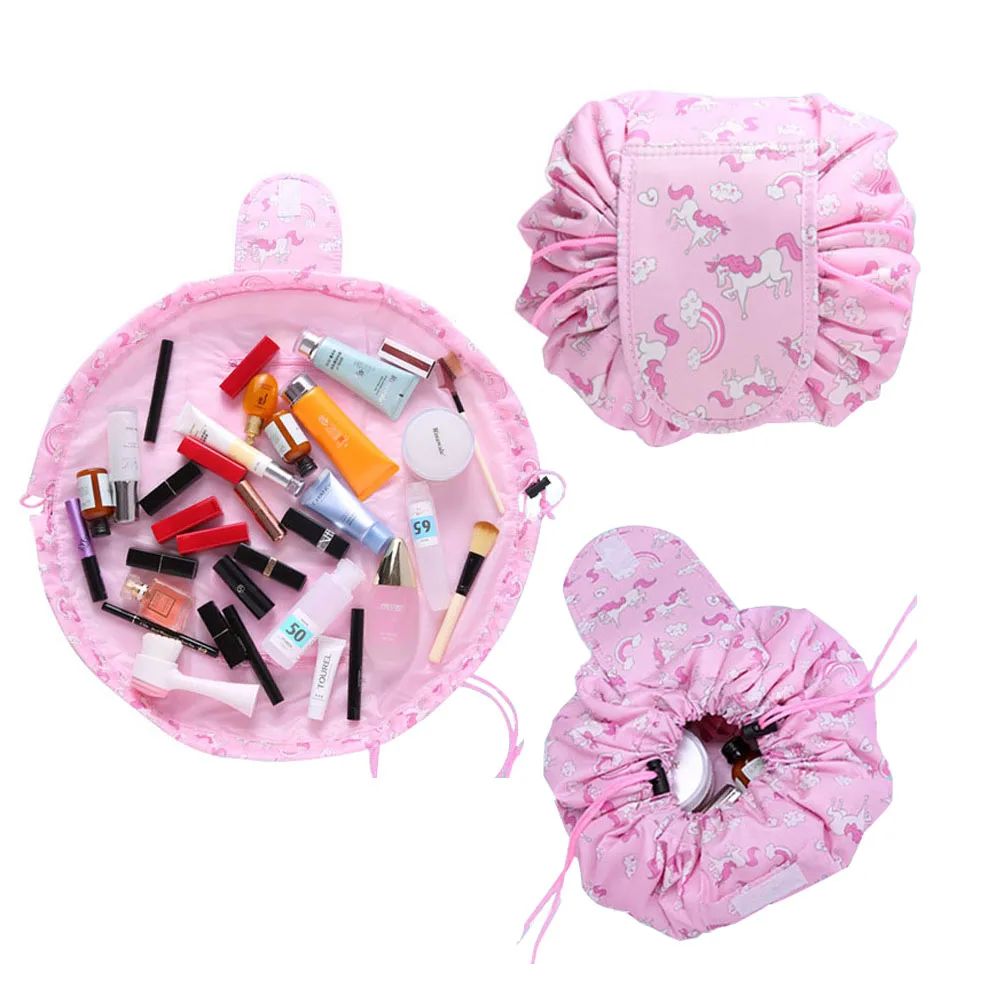 

Portable Woman Cosmetic Storage Bags Drawstring Travel Bag Girls Make up Storage Organizer Bags Toiletry Wash Beauty Kit Case