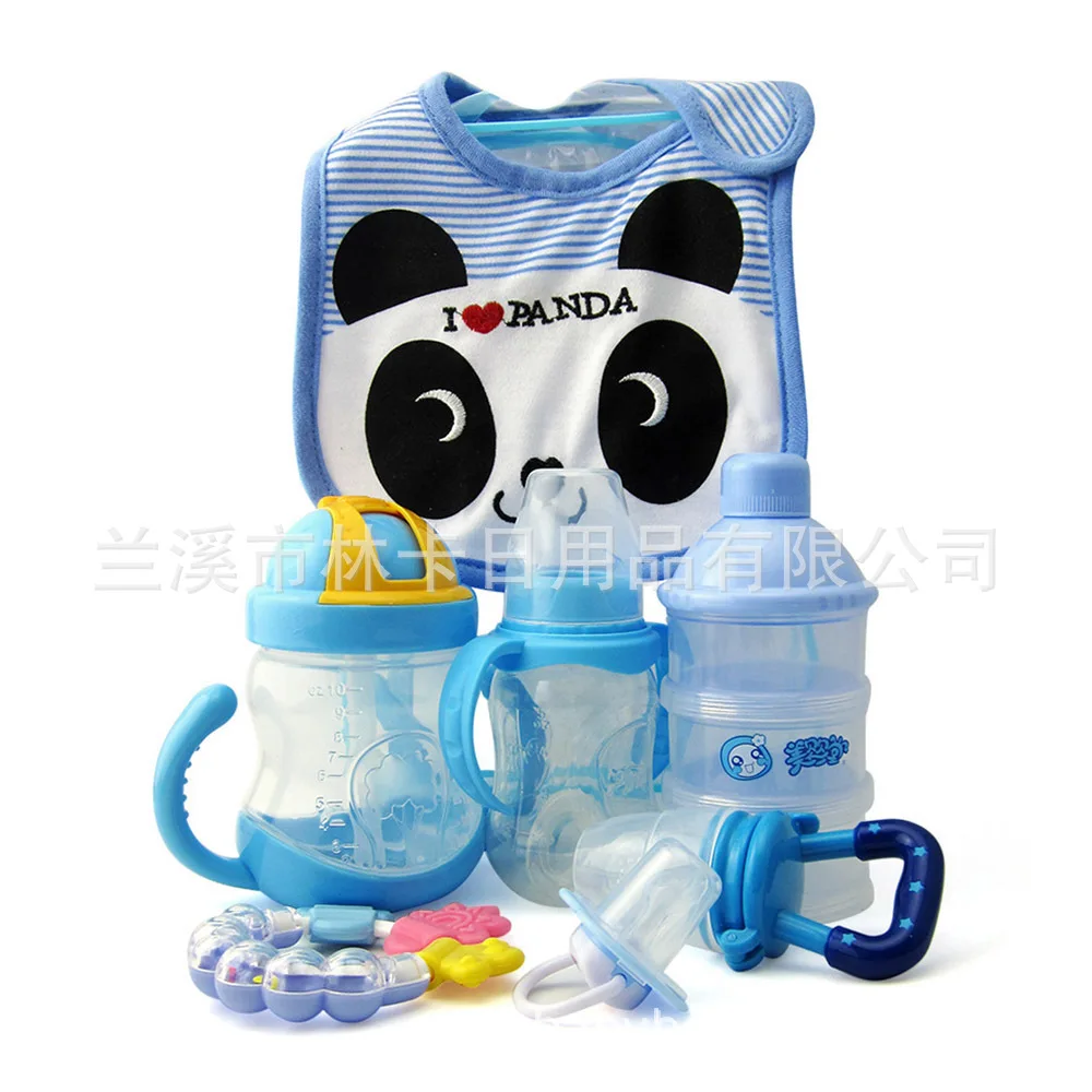 

Infant Gift Set Pacifier Feeding Bottle 7 Pieces Milk Box Training Glass Pacifier Mom And Baby Product