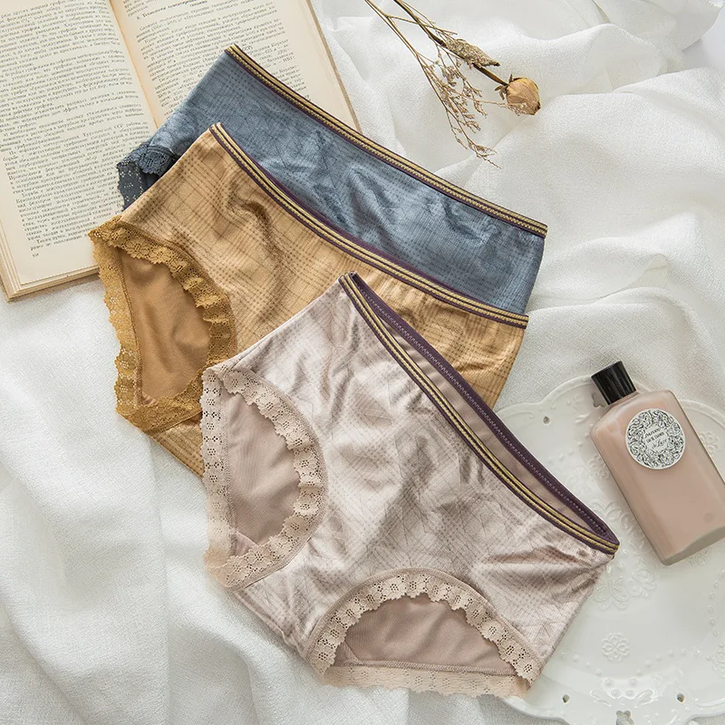 

New Women 's Cotton Underwear Lace Underwear Breathable Waist Slimming and Hip Lifting Underpants