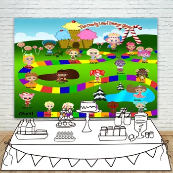 

Candyland Theme Birthday Party Backdrops For Photography Candy Land Design Group Background For Baby Shower Decorations Banner