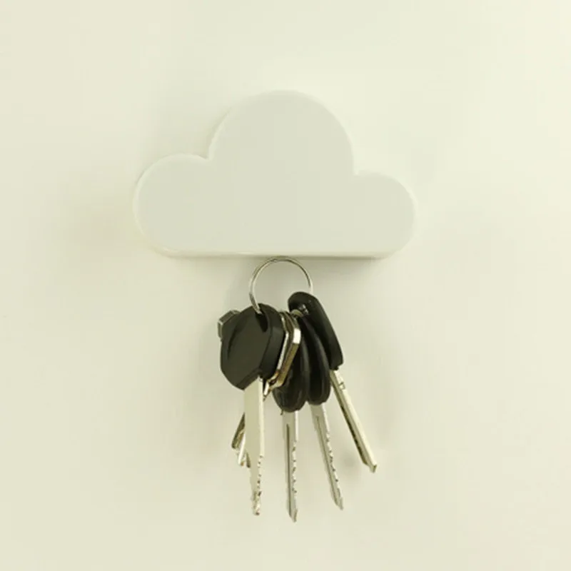 Magnetic Hooks Creative Novelty Home Storage Holder White Cloud Shape Magnetic Magnets Key Holder (7)