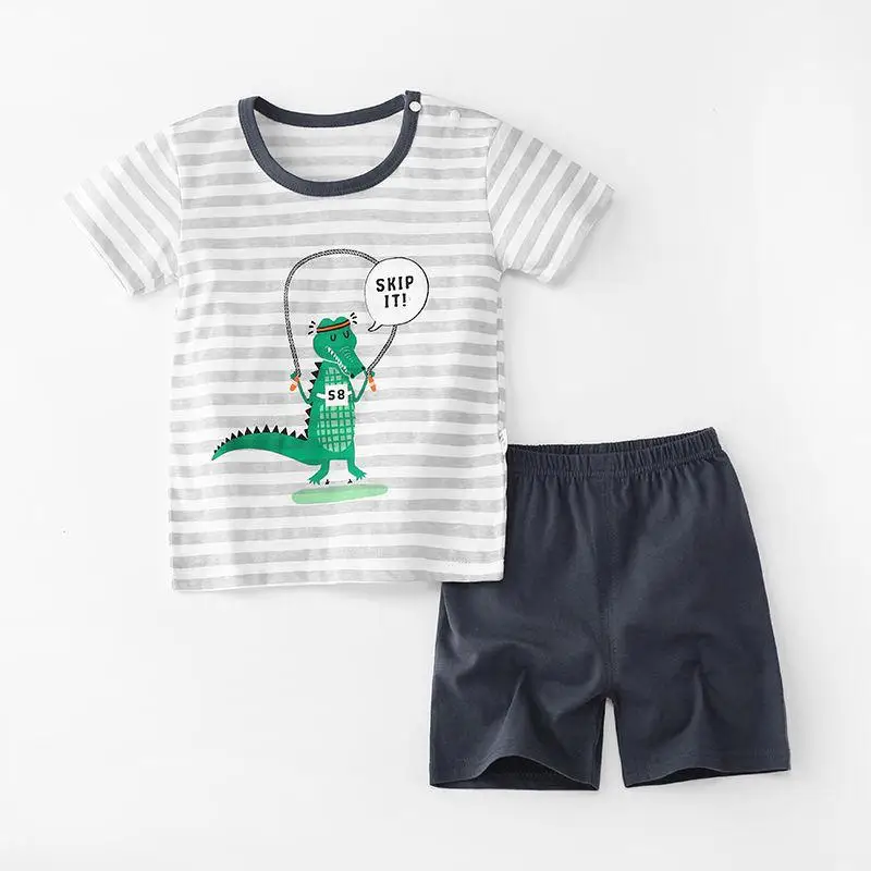 1-4 Years Old Children's Short-sleeved Cute Suit Summer Cotton Boys Girls Baby T-shirt + Shorts 2pcs Toddler Kids Outfits Trend baby clothing set long sleeve	