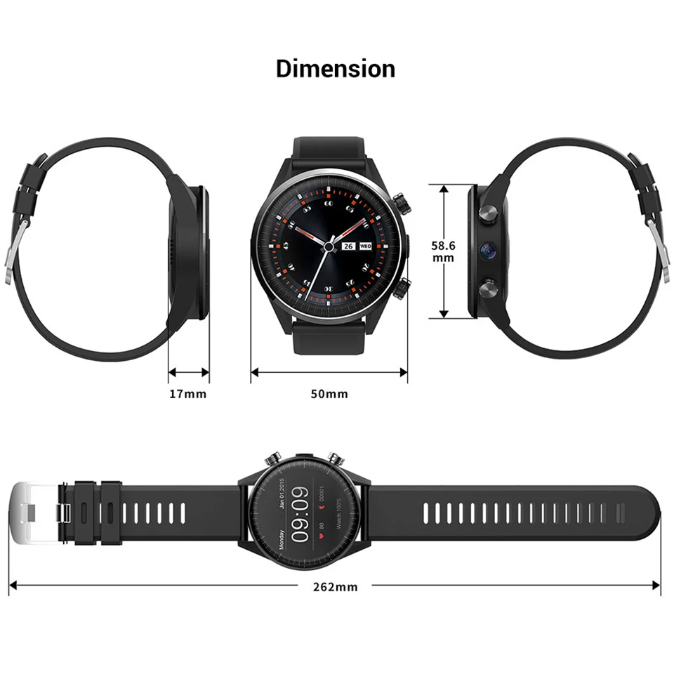 Умные часы для мужчин 4G связь Nano SIM Android smartwatch поддержка gps монитор сердечного ритма фитнес отслеживание наручные часы