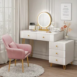 Tocador de lujo con espejo para dormitorio, mesa de maquillaje minimalista, moderna, de madera, sensación avanzada, nuevo