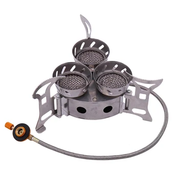 

11000W High Power Camping Stove Fierce Fire Outdoor Windproof Three Core Head Camp Oven For Outdoor Family Picnic Cooking BBQ