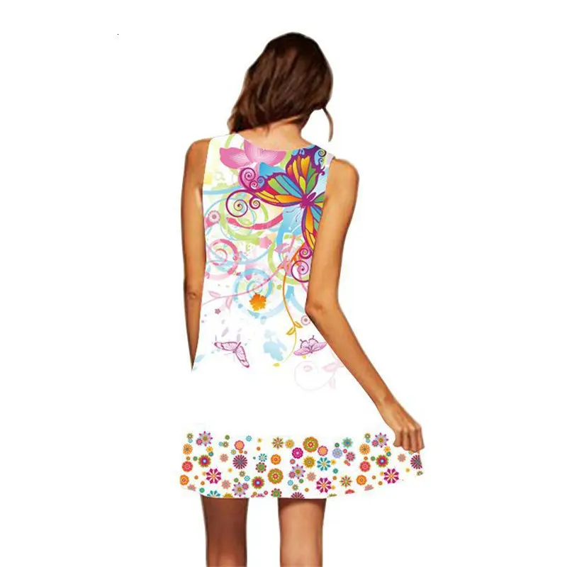 MEIBONA/летнее женское платье повседневная одежда с героями мультфильмов пляжное