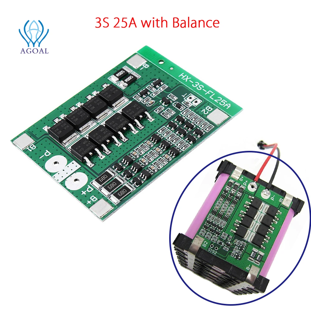 3S 4S 25A 40A 18650 Защитная плата литиевой батареи 11 1 В 12 6 в 14 8 16 с высоким током и