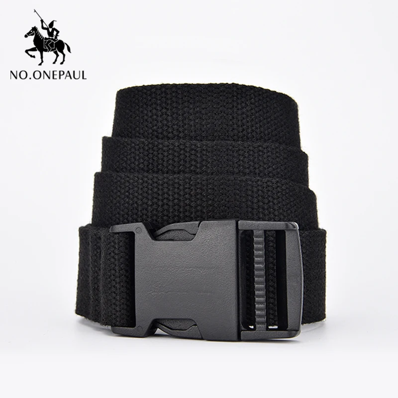 

NO.ONEPAUL Women can adjust the trend comfortable solid color cloth with brand luxury buckle new casual outdoor tactical belt