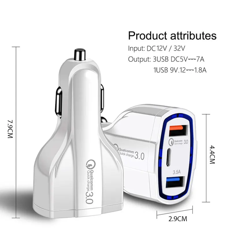 Мини USB Автомобильное зарядное устройство Тип C для Мобильный телефон планшет GPS